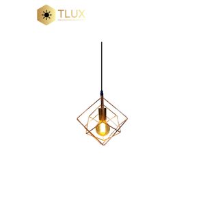 Rose Gold Double Cube Metallic Pendant Light Fixture