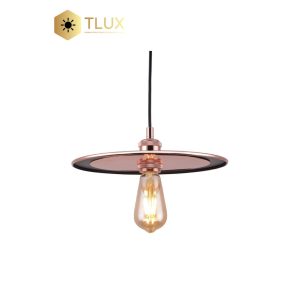 Rose Gold Plated Metallic Disc Pendant Light Fixture