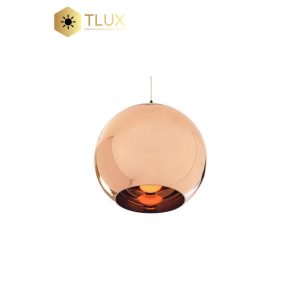 Rose Gold Plated Round Glass Pendant Light Fixture